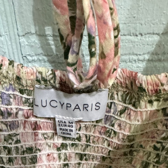 Floral Pink and Green Long Sleeve Dress - Picture 3 of 5